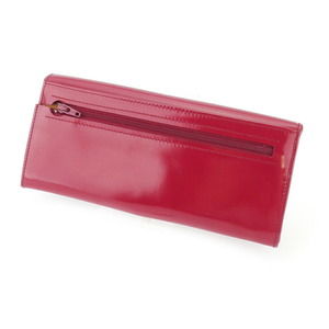 Gucci red Wallet patent long horsebit leather